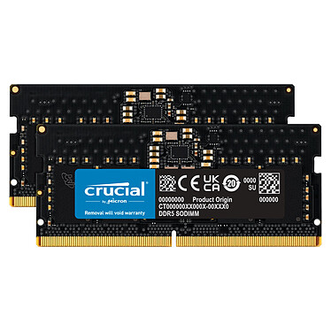 Crucial SO-DIMM DDR5 32 Go (2 x 16 Go) 4800 MHz CL40 1Rx8 · Occasion