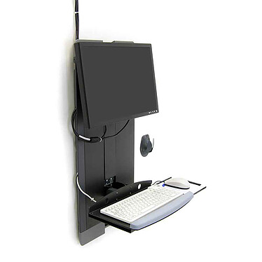 Ergotron StyleView Vertical Lift Wall Station - Black