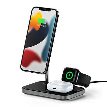Buy SATECHI 3-in-1 7.5W Wireless Charging Stand for iPhone 12/13 - Grey