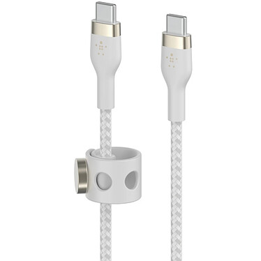Cable USB-C a USB-C Belkin Boost Charge Pro Flex (blanco) - 3 m