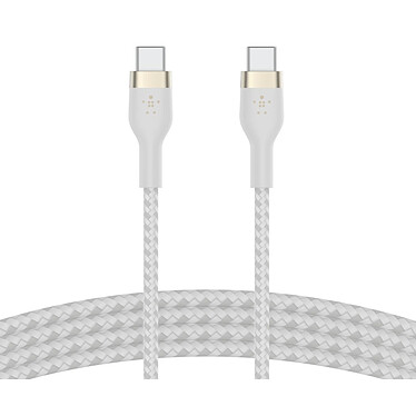 Nota Belkin 2x Boost Charge Pro Flex Cavo USB-C a USB-C intrecciato in silicone (bianco) - 1 m