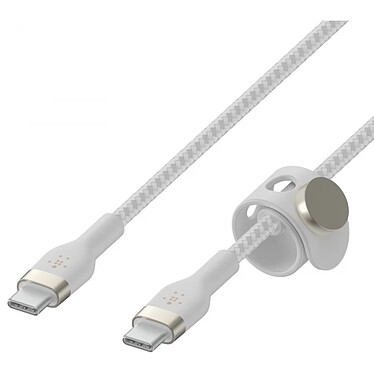 Comprar Cables USB-C a USB-C Belkin 2x Boost Charge Pro Flex trenzados de silicona (blanco) - 1 m
