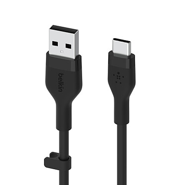 Cable Belkin Boost Charge Flex de silicona de USB-A a USB-C (negro) - 1m
