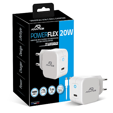 Avis Advance PowerFlex Turbo Chargeur mural USB-C 20W (Blanc)