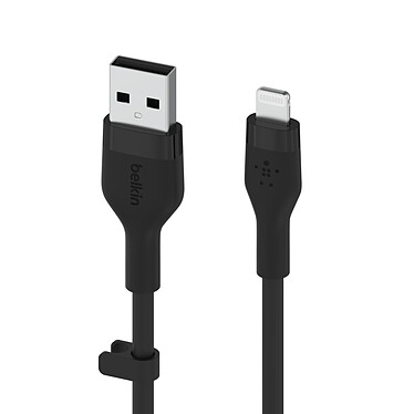 Cable Belkin Boost Charge Flex de silicona de USB-A a Lightning (negro) - 1m