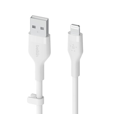 Cable Belkin Boost Charge Flex de silicona de USB-A a Lightning (blanco) - 1m