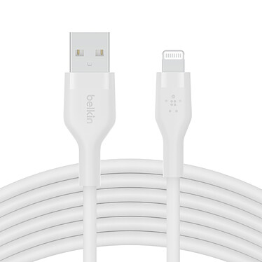Avis Belkin Boost Charge Flex Câble silicone USB-A vers Lightning (blanc) - 3 m