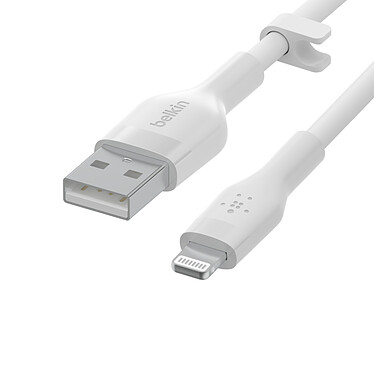 Cable Belkin Boost Charge Flex de silicona de USB-A a Lightning (blanco) - 3 m a bajo precio