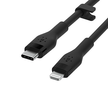 Cable Belkin Boost Charge Flex de silicona de USB-C a Lightning (negro) - 2 m a bajo precio