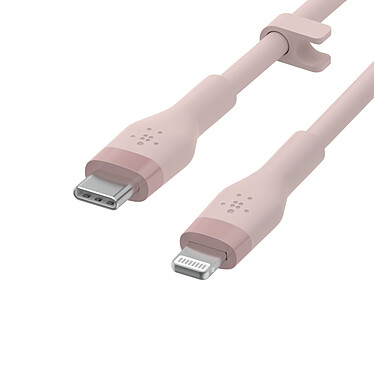 Cable Belkin Boost Charge Flex de silicona de USB-C a Lightning (rosa) - 1m a bajo precio