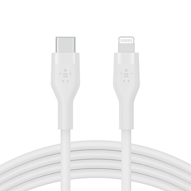 Avis Belkin Boost Charge Flex Câble silicone USB-C vers Lightning (blanc) - 2 m