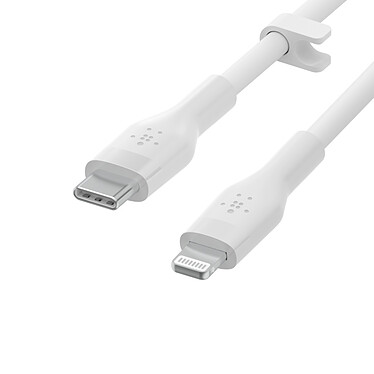 Belkin Boost Charge Flex Câble silicone USB-C vers Lightning (blanc) - 3 m pas cher
