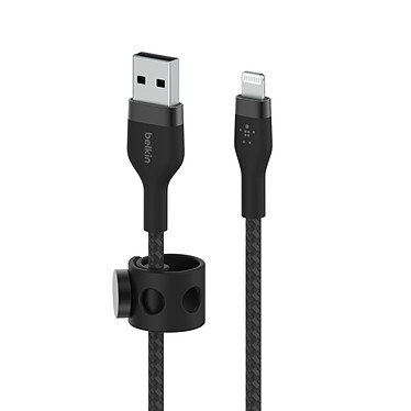 Belkin Boost Charge Pro Flex Silicone Braided USB-A to Lightning Cable (black) - 2 m
