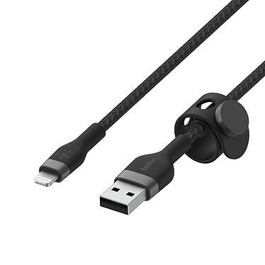 Belkin Boost Charge Pro Flex Câble silicone tressé USB-A vers Lightning (noir) - 2 m pas cher