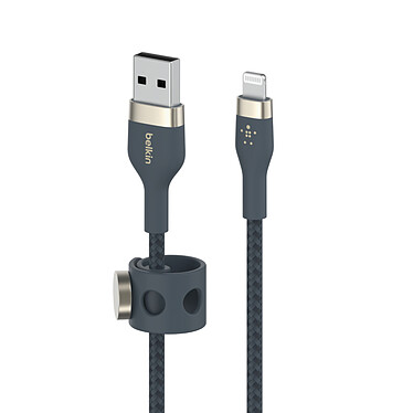 Belkin Boost Charge Pro Flex Cavo USB-A a Lightning intrecciato in silicone (blu) - 1 m