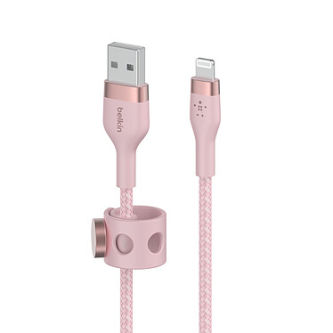 Belkin Boost Charge Pro Flex Cavo USB-A a Lightning intrecciato in silicone (rosa) - 1 m