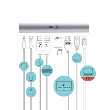Almohadilla de refrigeración metálica i-tec para portátil con USB-C Docking Station Power Delivery 100W a bajo precio