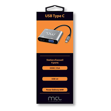 Opiniones sobre Estación de acoplamiento MCL USB-C a HDMI 4K o VGA con 1 puerto USB-A 3.0 + 1 puerto USB-C PD 60W