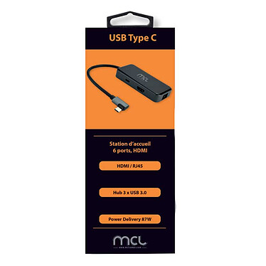 Acheter MCL Station d'accueil USB-C vers HDMI 4K 30Hz, Hub 3x ports USB-A 3.0 + 1x port USB-C Power Delivery 100W + 1x port Gigabit Ethernet