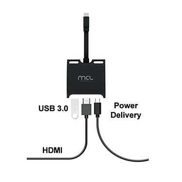 Avis MCL Station d'accueil USB-C vers HDMI 4K 30Hz, 1x port USB-A 3.0 + 1x port USB-C Power Delivery 100W