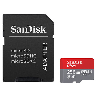 SanDisk Ultra microSD UHS-I U1 256 Go 150 Mo/s + Adaptateur SD
