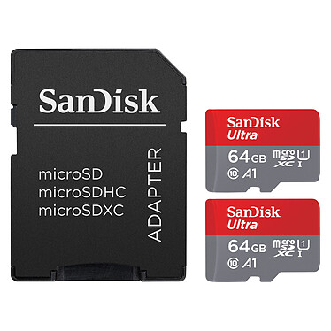 SanDisk Ultra microSD UHS-I U1 64 GB 140 MB/s (x2) + Adattatore SD