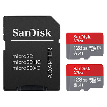 SanDisk Ultra microSD UHS-I U1 128 GB 140 MB/s (x2) + Adattatore SD