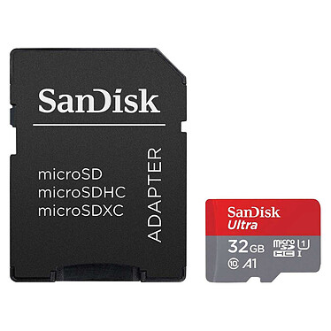 SanDisk Ultra microSDHC 32 Go + Adaptateur SD (SDSQUA4-032G-GN6MA)