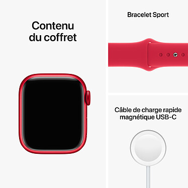 Apple Watch Series 8 GPS Aluminum (PRODUCT)RED Sport Band 41 mm pas cher