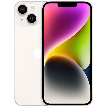 Apple iPhone 14 128 Go Lumière Stellaire Smartphone 5G-LTE IP68 Dual SIM - Apple A15 Bionic Hexa-Core - Ecran Super Retina XDR OLED 6.1" 1170 x 2532 - 128 Go - NFC/Bluetooth 5.3 - iOS 16
