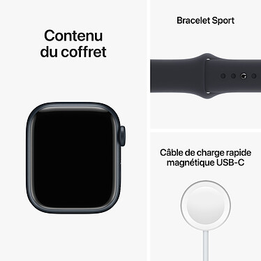 Apple Watch Series 8 GPS + Cellular Aluminum Minuit Sport Band 41 mm pas cher