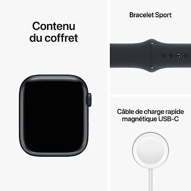 Apple Watch Series 8 GPS + Cellular Aluminum Minuit Sport Band 45 mm pas cher