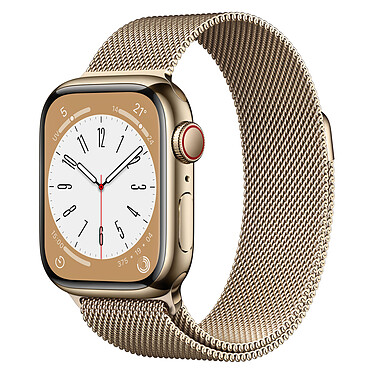 Apple Watch Series 8 GPS + Cellular Stainless Steel Gold Milanese Loop 41 mm