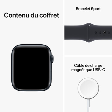 Apple Watch SE GPS (2022) Midnight Aluminium Bracelet Sport Midnight 44 mm · Reconditionné pas cher
