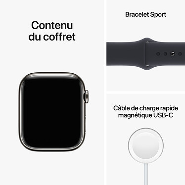 Apple Watch Series 8 GPS + Cellular Fascia sportiva Midnight in acciaio inossidabile da 45 mm economico