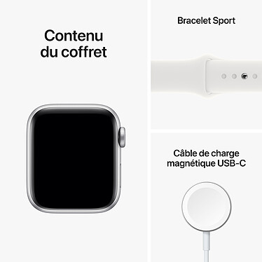 cheap Apple Watch SE GPS + Cellular (2022) Silver Aluminium Sport Wristband White 40 mm