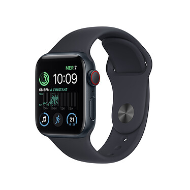 Apple Watch SE GPS + Cellular (2022) Midnight Aluminium Bracelet Sport Midnight 40 mm Montre connectée 4G - Aluminium - Étanche - GPS - Cardiofréquencemètre - Écran Retina - Wi-Fi 2.4 GHz / Bluetooth - watchOS 9 - Bracelet 40 mm