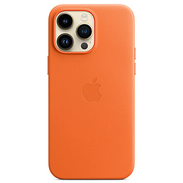 Custodia in pelle Apple con MagSafe arancione per iPhone 14 Pro Max