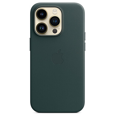 Funda de piel con MagSafe verde bosque para el iPhone 14 Pro de Apple