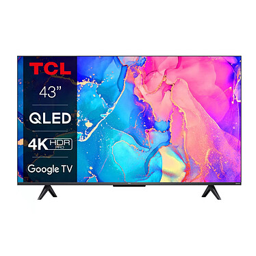 TCL 43C635 TV QLED 4K UHD 43" (109 cm) - Dolby Vision/HDR10+ - Google TV - Wi-Fi/Bluetooth - Assistant Google - 2x HDMI 2.1 - Son 2.0 20W Dolby Atmos