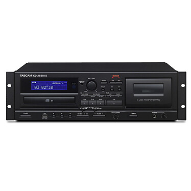 Tascam CD-A580 v2 Lecteur CD/cassette au format rack 3U avec port USB, fonction lecture/enregistrement, sortie casque et connecteurs stéréo RCA
