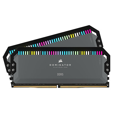 Corsair Dominator Platinum DDR5 RGB 64 Go (2 x 32 Go) 6000 MHz CL40 Gris