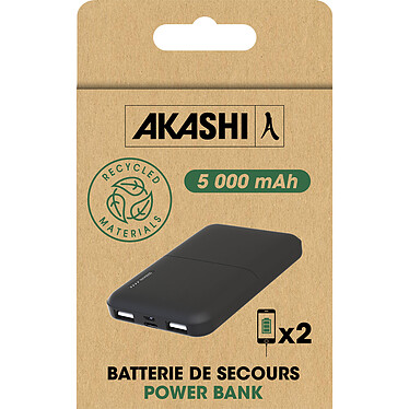 Acheter Akashi Batterie de Secours 5000 mAh Eco (Noir) · Occasion