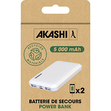 Acquista Batteria di backup Akashi 5000 mAh Eco (Bianco)