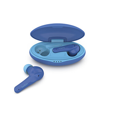 Belkin SOUNDFORM Nano - Earbuds for Kids - 85dB Limit for Ear Protection (Blue)