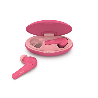 Belkin SOUNDFORM Nano - Earbuds for Kids - 85dB Limit for Ear Protection (Pink)