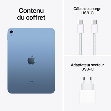 Apple iPad (2022) 64 Go Wi-Fi + Cellular Bleu pas cher