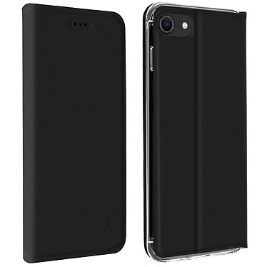 Akashi Etui Folio Porte Carte Noir iPhone SE 2022 / 2020 / 8 / 7