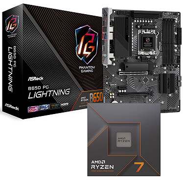 Kit di aggiornamento PC AMD Ryzen 7 7700X ASRock B650 PG Lightning