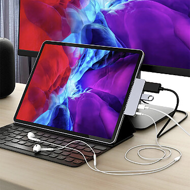 Hyper Hub USB Type-C HyperDrive 4-en-1 pour iPad Pro/Air - Gris pas cher